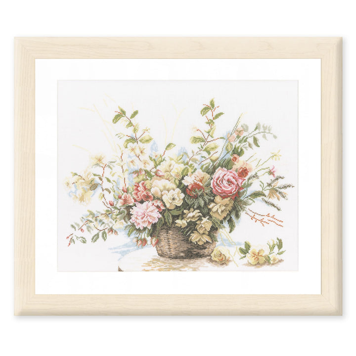 Lanarte Zählmusterpackung Rosen Kreuzstichpackung, Baumwolle, Mehrfarbig, 49 x 39 x 0.3 cm