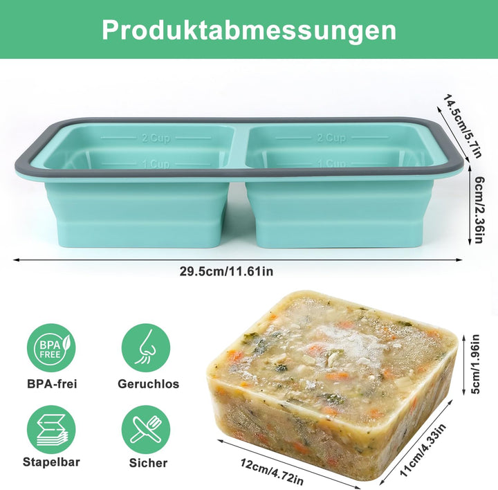 Gefrierbehälter Suppen Einfrieren Behälter Grosse Eiswürfelform Faltbar 1Stk Silikon Eiswürfelform M