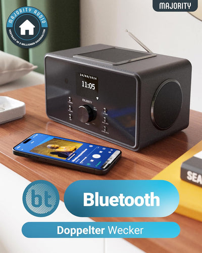 Bluetooth Internetradio mit DAB+ | 100 Watt 2.1-Lautsprecher mit Integriertem Subwoofer Küchenradio