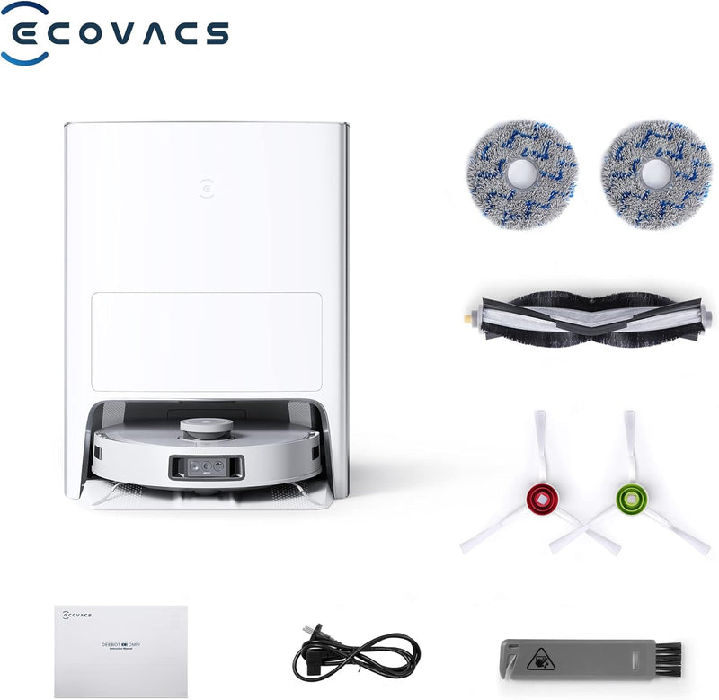 ECOVACS DEEBOT X1 OMNI White Saugroboter 5000Pa, Selbstwaschend/Selbstnachfüllend/Selbstheisslufttro