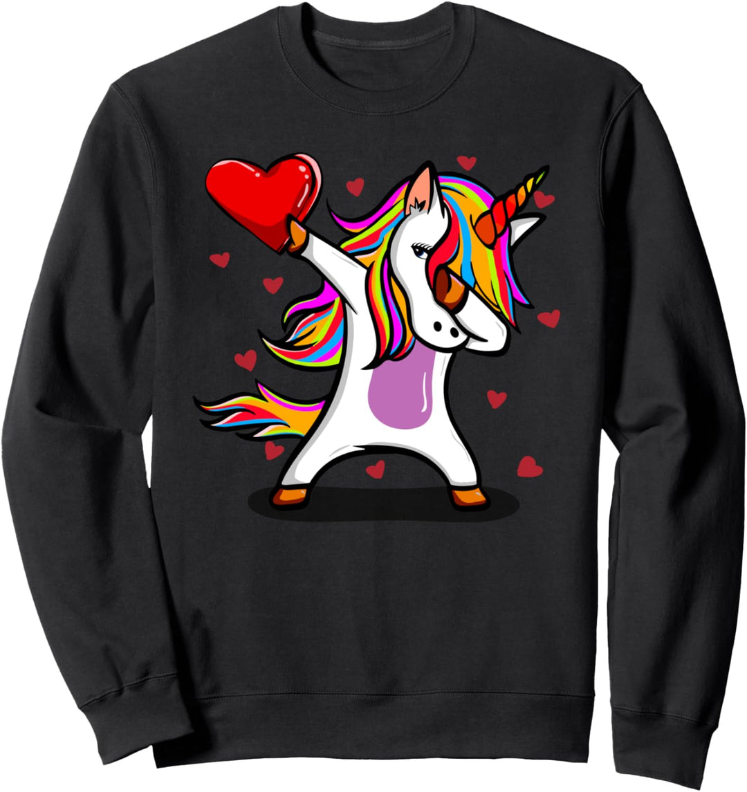 Tupfender Einhorn & Herz - Lustige Valentinestag Geschenke Sweatshirt