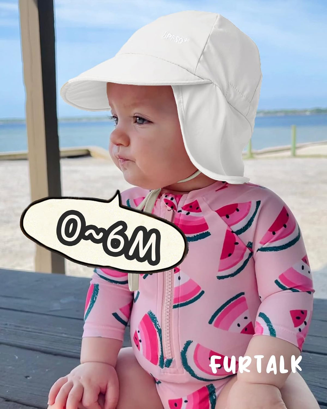 FURTALK Baby Sonnenhut mit Nackenklappe Kleinkind Kinder UPF 50+ Einstellbare Jungen Mädchen UV-Schu