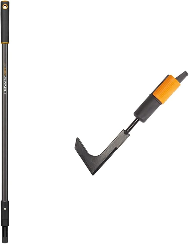 Fiskars Kurz-Stiel für QuikFit Werkzeug-Köpfe, Nicht teleskopierbar, Länge: 84 cm, Aluminium, Schwar