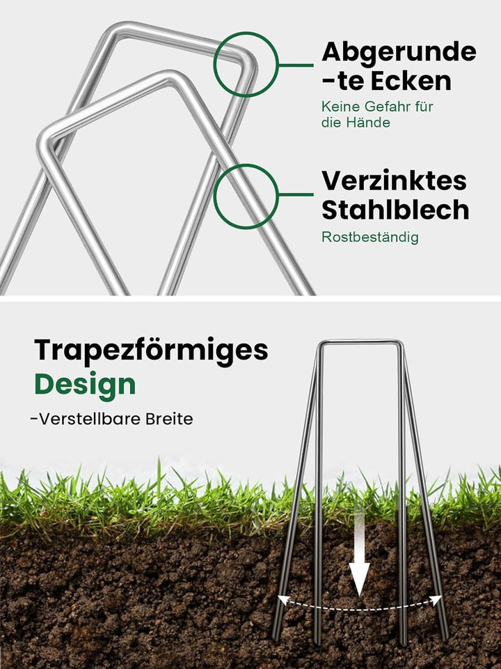 500 Erdanker Bodenanker, 150mm lang, 25mm breit, Ø 3 MM, Anti Rost Verzinkte Befestigungsanker erdnä