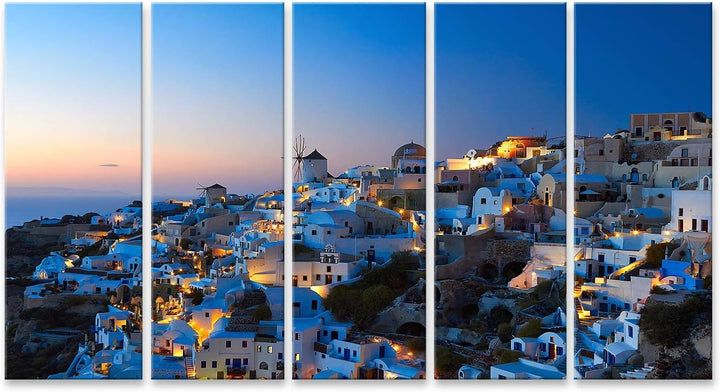 islandburner Bild auf Leinwand Santorini Oia Abend Dorf Insel Griechenland Bilder Wandbilder Poster