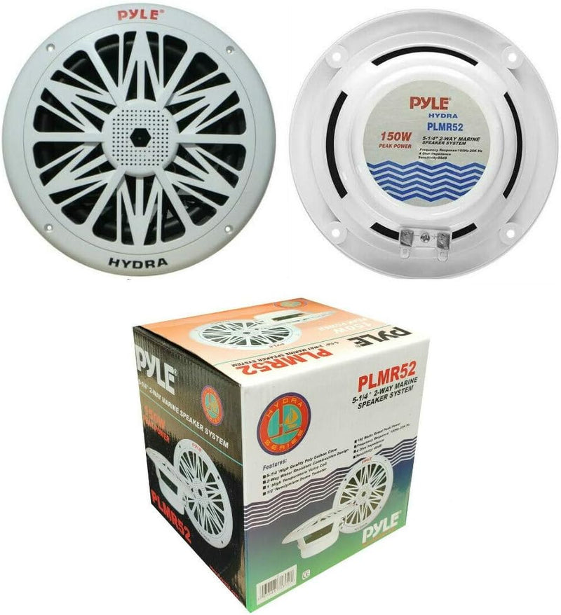 2 2-Wege-Lautsprecher kompatibel mit Pyle PLMR52 5,25" 13,00 cm 130 mm 75 watt rms 150 watt max wass