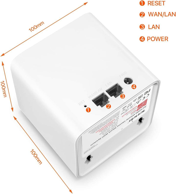 Tenda Nova MW5G (3er Pack) echtes Dual-Band Mesh WLAN (bis zu 300m², 6X Gigabit Ports, AC1200, Gigab