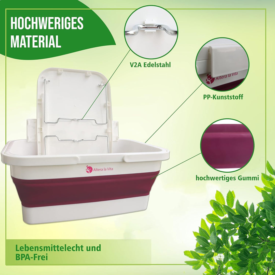 Altera la Vita Picknickkorb Camping-Einkaufskorb Spülbecken faltbar mit Deckel und Tisch klappbar 15