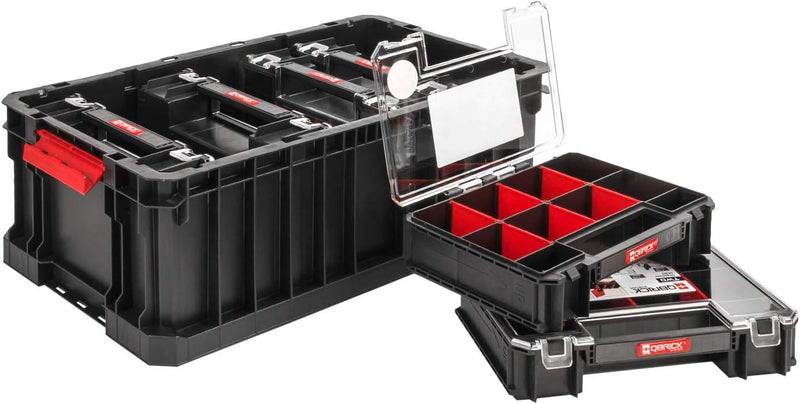PAFEN Qbrick System Kleinteilebox 6er Set + 6 Kleinteileboxen mit Deckel