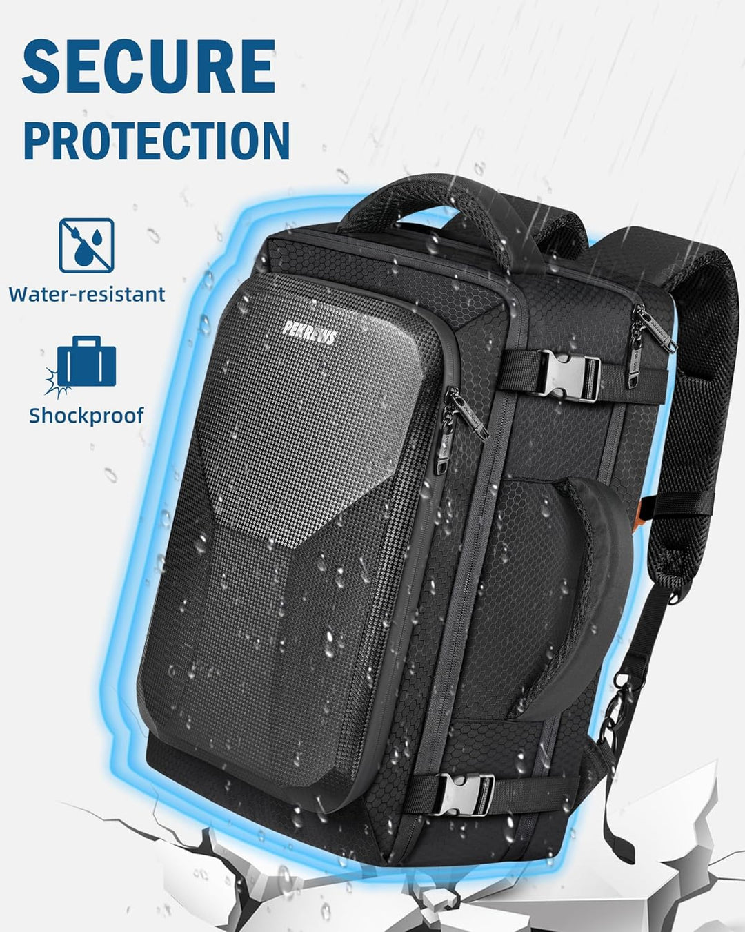 PEKREWS Avata 2 Tasche, Erweiterbar Handgepäck Rucksack für DJI Goggles 3, RC Motion 3, Hartschale T