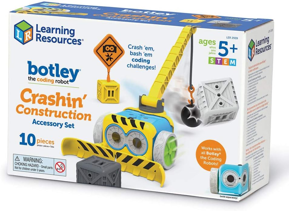 Learning Resources Botley Baustellen-Zubehörset mit Abrissbirne, Ab 5 Jahren, Erweiterung für progra