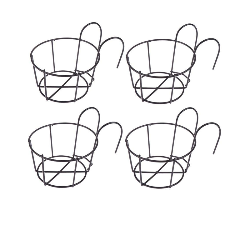 4 Stück hängende Pflanzgefässe Blumentopfhalter Pflanzen Eisen Racks Zaun Metall Topfständer montier