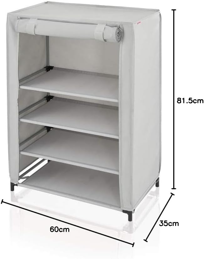 Leifheit Schuhschrank für staubfreie und geschütze Schuhe, extra stabiles Schuhregal mit flexiblen S