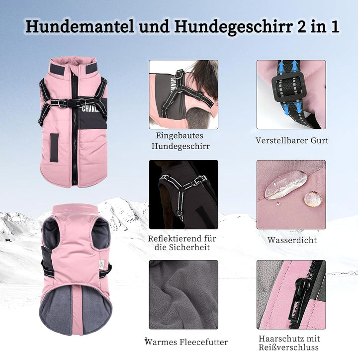 Hundemantel Winter Hundejacke Hundegeschirr Mantel Welpenmantel Jacke Weste Kleidung Kleines Hundege