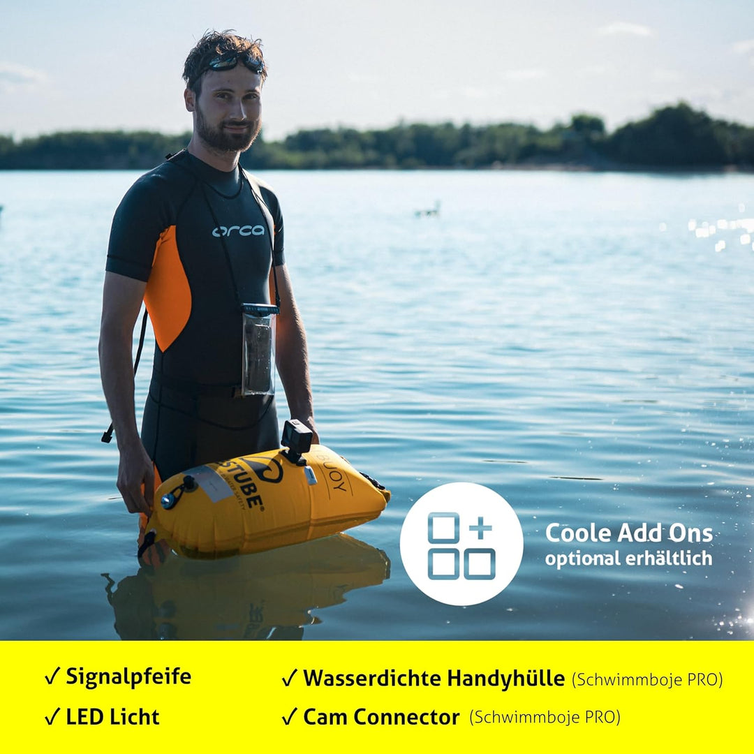 Restube Schwimmboje - Aufblasbare Schwimmhilfe für Schwimmen, Schnorcheln, Triathlon, SUP, Freiwasse
