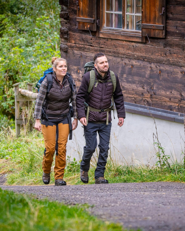 Deerhunter Lady Caroline Gepolsterte Weste mit Strick Brown-Blatt
