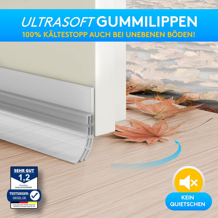 SilverRack Zugluftstopper für Türen Transparent [5X 1m] - Zuschneidbare Türdichtung selbstklebend -