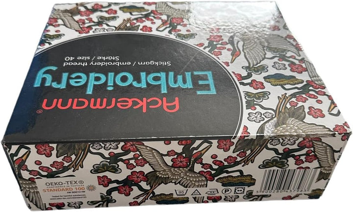 Ackermann® Embroidery Box - Stickgarn, 36 Farben á 260m, Stärke 40