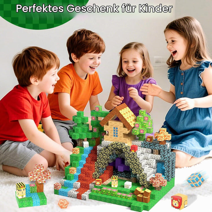 150 Stück Magnetische Bausteine,Magnetische Bausteine Bauspielzeug, Magnetisches Spielzeug Blöcke, M