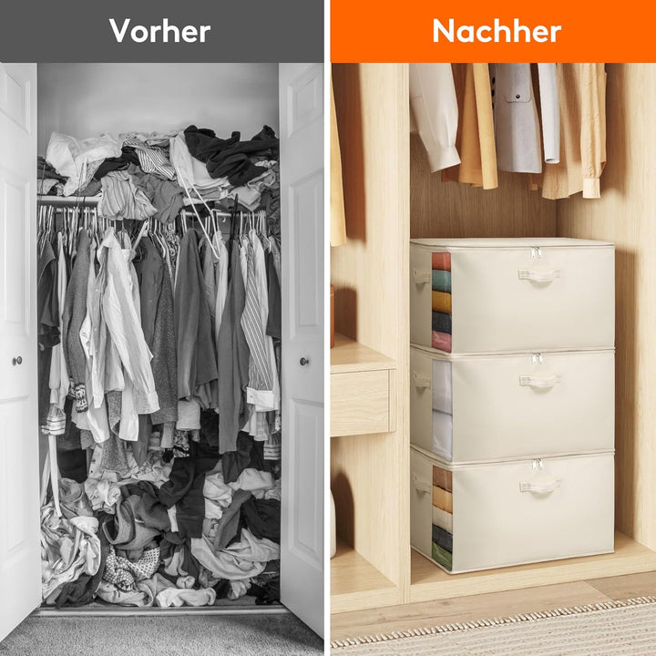 Lifewit 60L Bettdecken Aufbewahrungstasche mit Griffen, Aufbewahrungsbox mit Deckel, Kleideraufbewah
