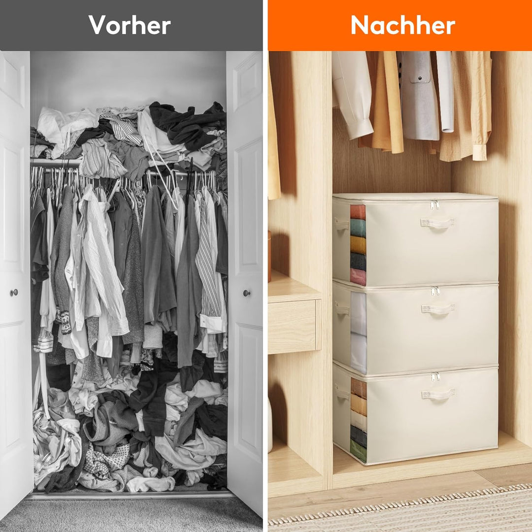 Lifewit 60L Bettdecken Aufbewahrungstasche mit Griffen, Aufbewahrungsbox mit Deckel, Kleideraufbewah