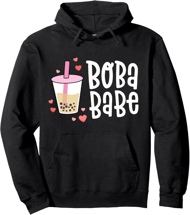 Boba Babe Shirt Women Bubble Tea Shirts Kawaii Taro Tea Pullover Hoodie