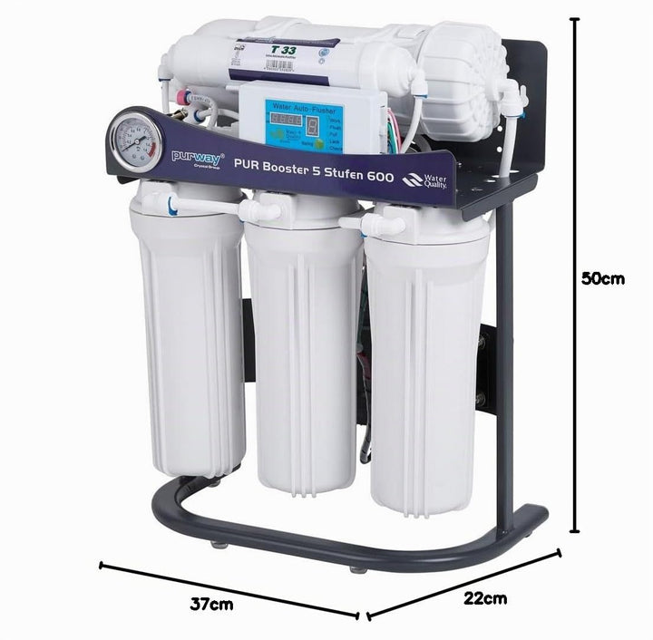 PUR Booster 5 Stufen 600 GPD tanklose Umkehrosmoseanlage