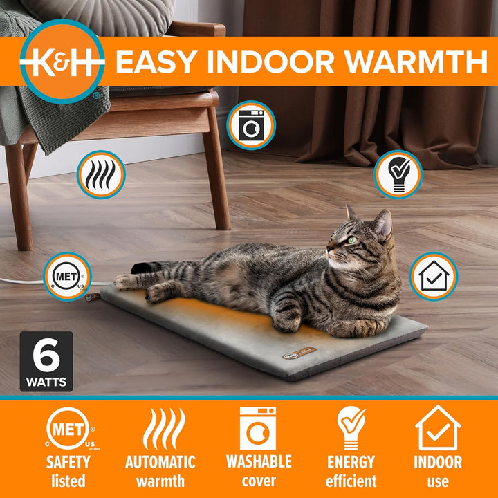 K&amp;H PET PRODUCTS Thermo-Kitty Heizmatte für Haustiere, 31,8 x 63,5 cm, Grau, grau