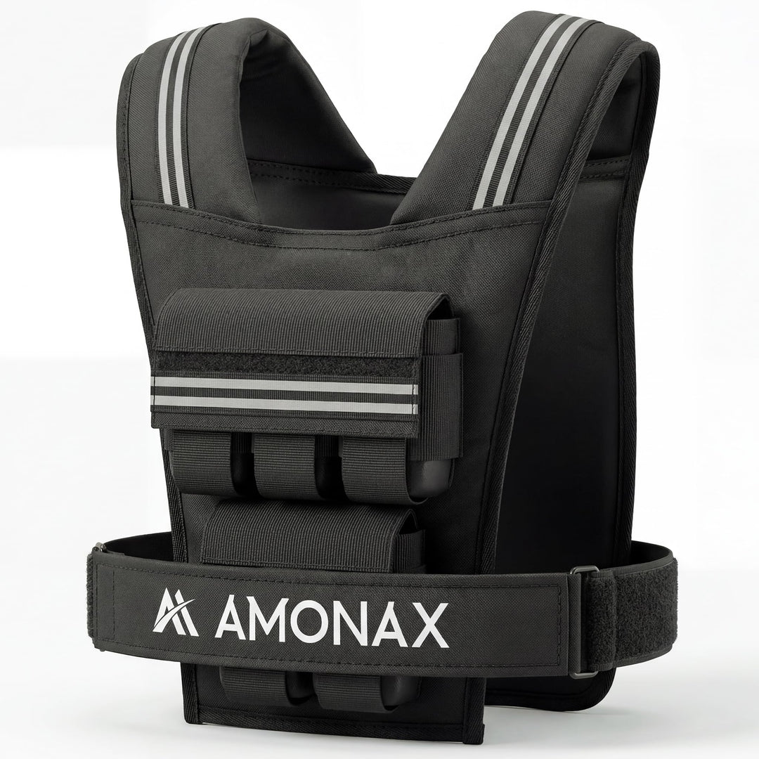 Amonax Gewichtsweste 10kg/20kg/30kg, Verstellbare Gewichtsweste für Herren und Damen, Weighted Vest