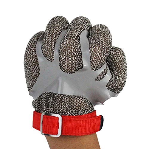 ThreeH Edelstahlhandschuhe mesh Schnittfest Stabbeständige Schutzhandschuhe zum Schneiden Schneiden