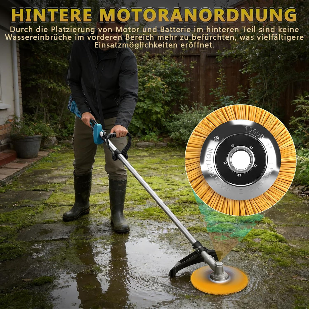1380W Akku Rasentrimmer Kompatibel mit Makita Akkus 18V | 7-in-1 Akku Freischneider mit Unkrautbürst