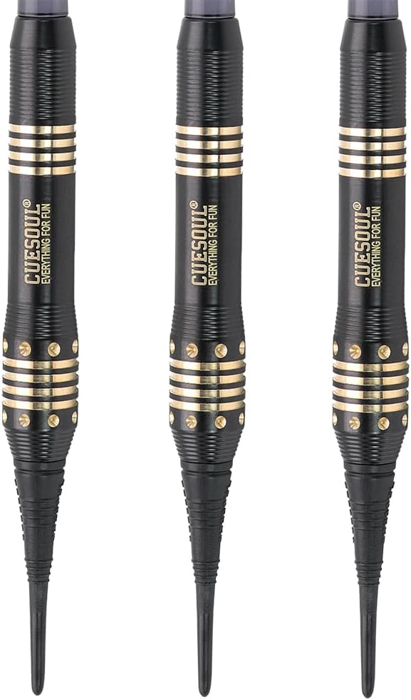 Cuesoul 16 Grams Deluxe Soft Tip Darts Set with Luxury Case（Black Scorpion Series） HX-STL-B2303+D604