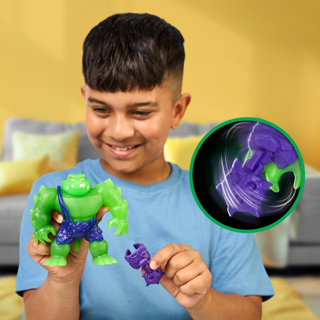 Heroes of Goo Jit Zu Meteor Madness Rock Jaw-Actionfigur, dehnbar, mit einzigartiger Schleimfüllung