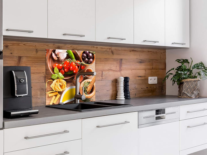 murando Spritzschutz Glas für Küche 60x60 cm Küchenrückwand Küchenspritzschutz Fliesenschutz Glasbil