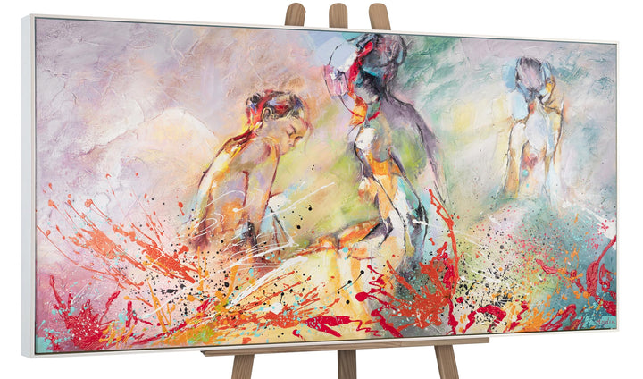 YS-Art Abstrakt Stil Acryl Gemälde auf Leinwand Heisser Sommer handgemalt Wandbilder Wohnzimmer mode