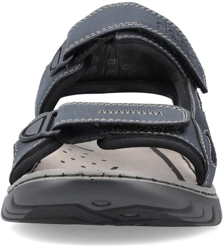 Rieker Herren Klassische Sandalen 22761, Männer Sandalen 44 EU Blau Navy Schwarz Schwarz 14, 44 EU B