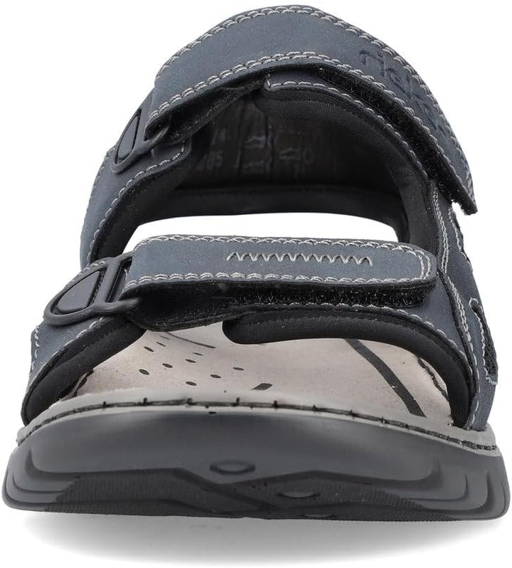 Rieker Herren Klassische Sandalen 22761, Männer Sandalen 44 EU Blau Navy Schwarz Schwarz 14, 44 EU B