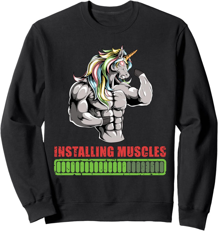 Unicorn Powerlifter Workout Gym Installation Muskel Lifting Sweatshirt