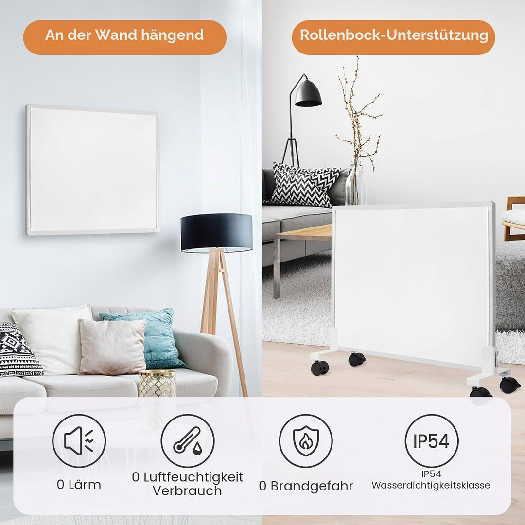 Hocosyme Infrarotheizung mit Thermostat 300 Watt, Infrarotheizung Wandmontage - 1-3 Min auf Betriebs