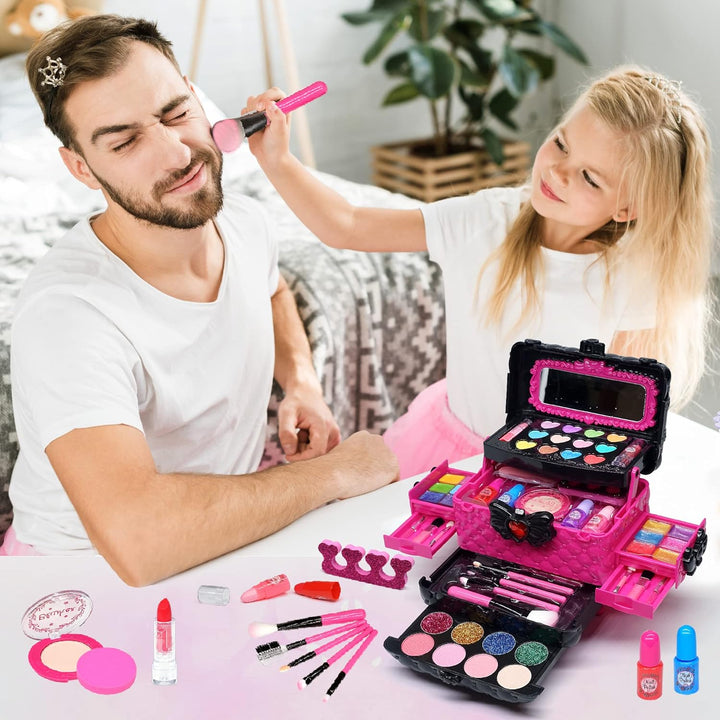 Kinderschminke Set Mädchen Schminkkoffer Mädchen- Sicheres und Waschbares Schminke Kinder Mädchen, E