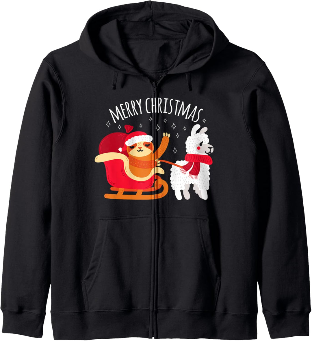 Lustiges Weihnachten Rentier Faultier Lama Alpaka Christmas Kapuzenjacke