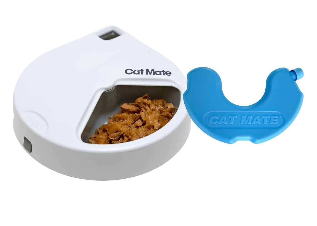 Kerbl Cat Mate Futterautomat C300 (für Hunde + Katzen, 3 Futter-Fächer für je 330 g Tierfutter, mit