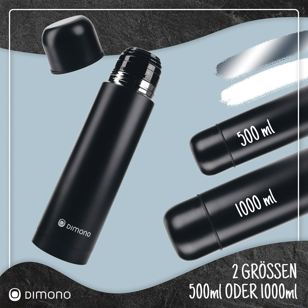 Edelstahl Thermosflasche mit Becher & Bürste; Thermoskanne Doppelwandige Isolierkanne; Auslaufsicher