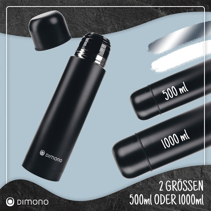 Edelstahl Thermosflasche mit Becher & Bürste; Thermoskanne Doppelwandige Isolierkanne; Auslaufsicher