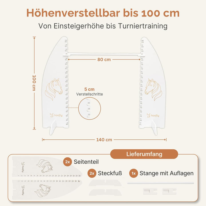 Hobby Horse Hindernis Höhenverstellbar bis 100 cm – Turnier Hürde für Kinder &amp; Jugendliche, Profi Ho