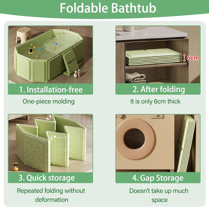 Faltbare Kinderbadewanne – Multifunktionale Badewanne für Dusche, platzsparend und tragbar, ideal fü
