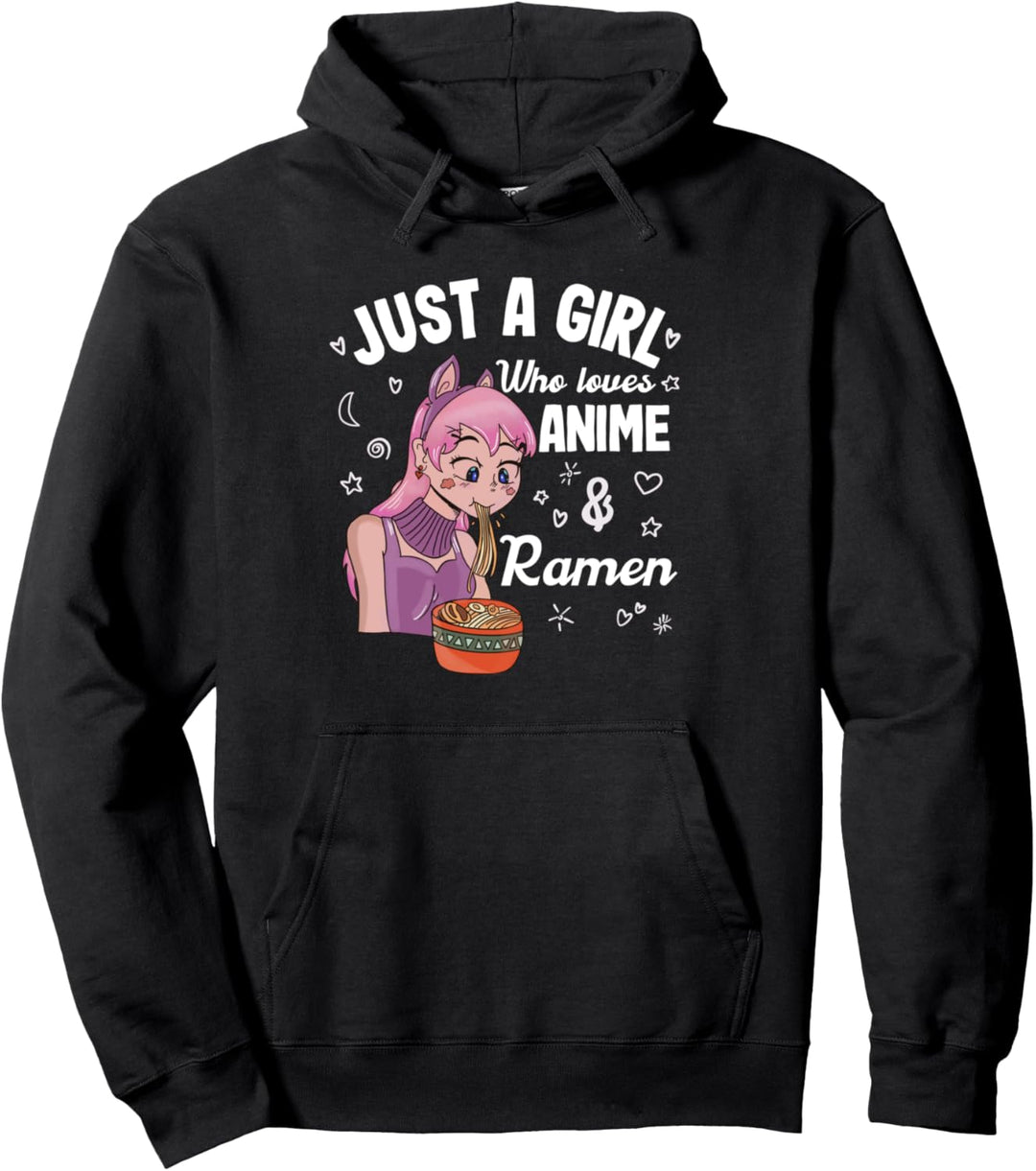 Nur ein Mädchen, das Anime und Ramen Cute Kawaii Shirt liebt Pullover Hoodie