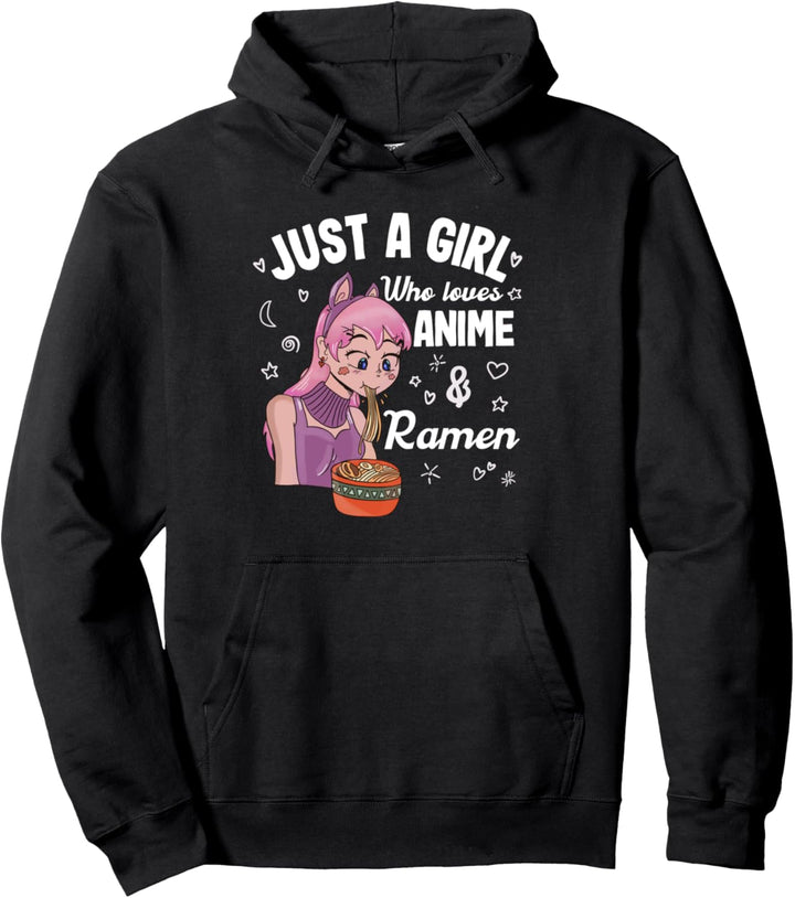 Nur ein Mädchen, das Anime und Ramen Cute Kawaii Shirt liebt Pullover Hoodie