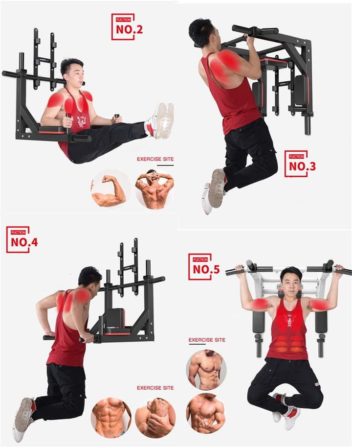 Multifunktionelle Klimmzugstange für die Wandmontage Dip Station 2 in1 Pull Up Bar Wand Belastbarkei