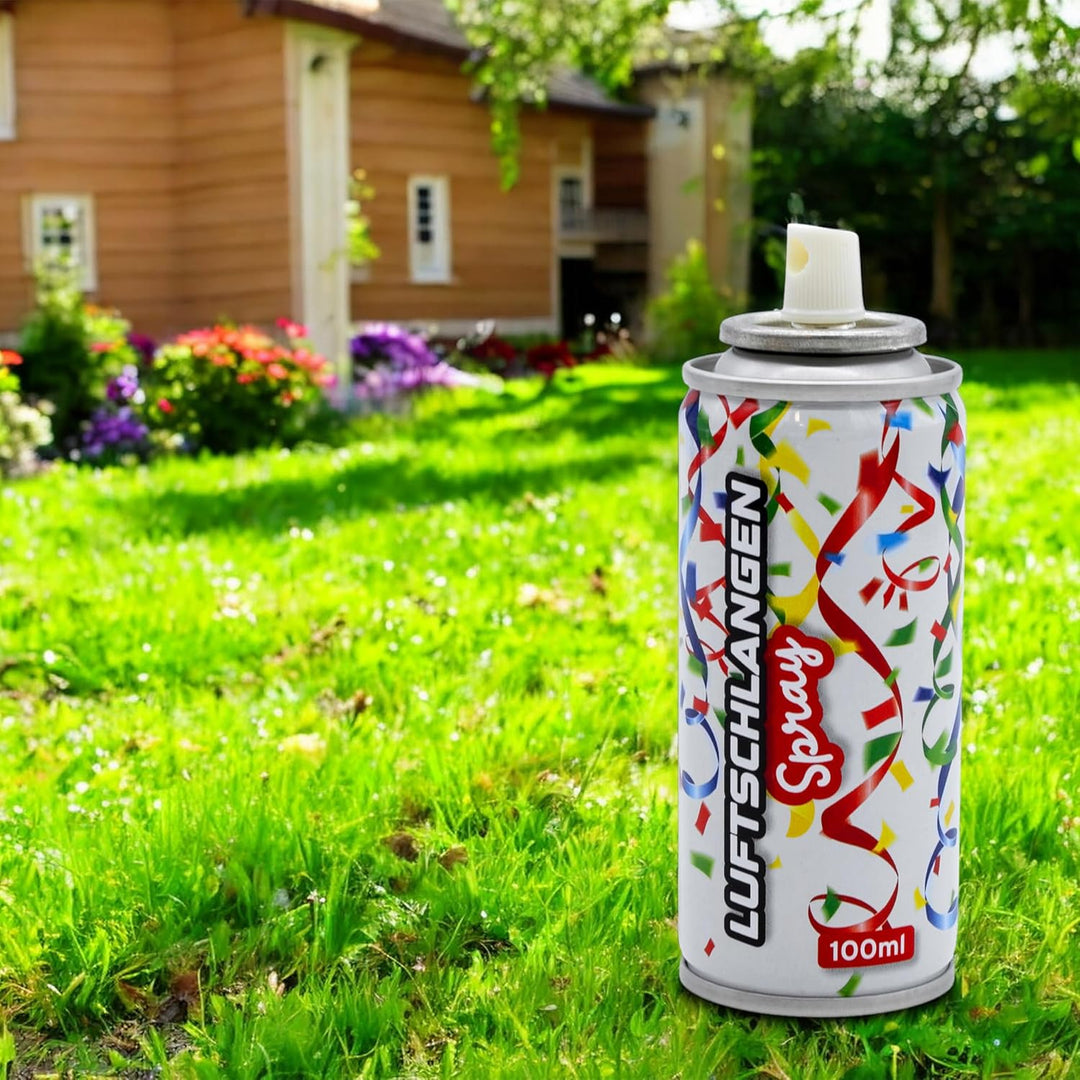 Spetebo Luftschlangenspray 100 ml fluoreszierend - 24er Pack - Karneval Deko Sprüh Luftschlangen in